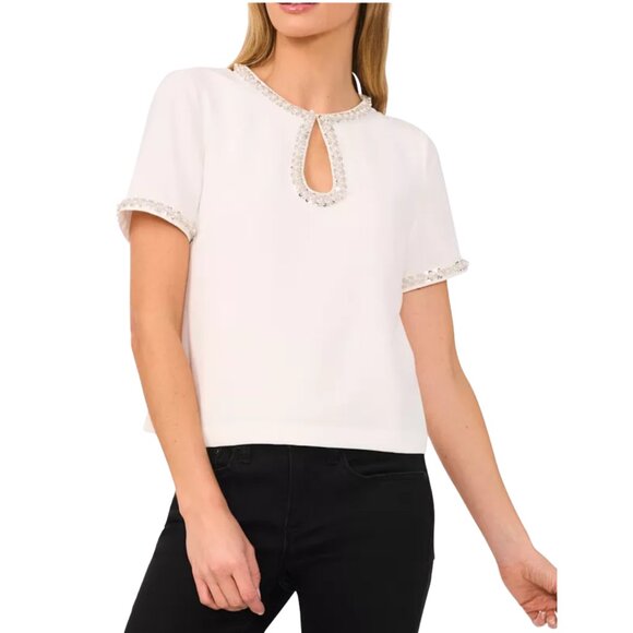 CeCe Pearl Embellished Blouse – Elegant Work to Party Top ✨ - Picture 1 of 3